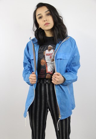 VINTAGE K-WAY STYLE BLUE JACKET