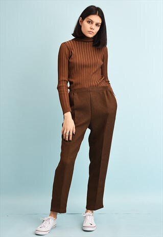 90'S RETRO HIGH WAIST TAPERED TROUSERS