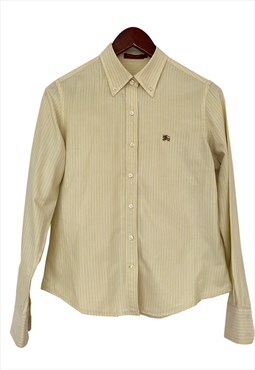 Burberry vintage yellow striped shirt for women, M