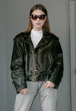 VINTAGE LEATHER BIKER JACKET