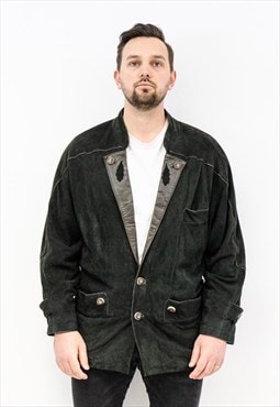  UK 46 US Trachten EU 56 Suede Leather Blazer Jacke Coat