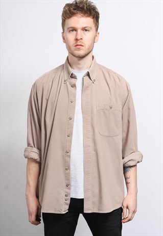 VINTAGE CORDUROY CORD SHIRT BEIGE