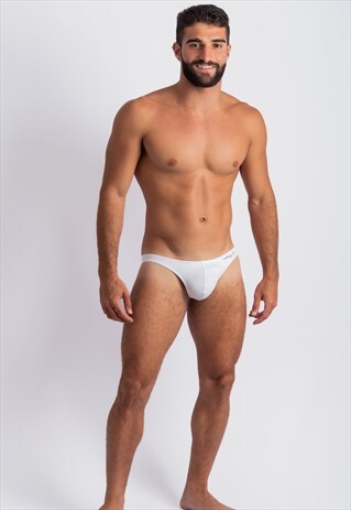 MICRO BRIEFS WHITE - MEN'S LOW-RISE BIKINI BRIEFS