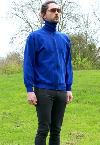 VINTAGE 80S ZIP JACKET INDIE SMALL CARDIGAN FESTIVAL SPORTS