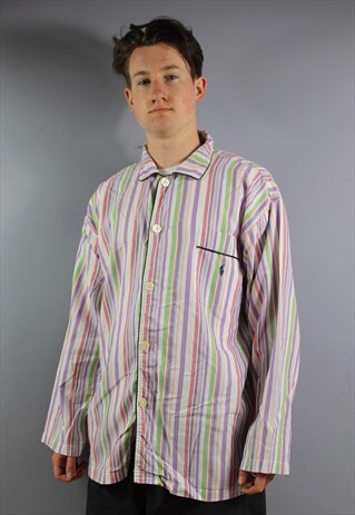 VINTAGE POLO RALPH LAUREN SHIRT IN MULTICOLOUR WITH EMBROIDE