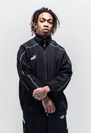 VINTAGE Y2K PUMA TRACK TOP IN BLACK