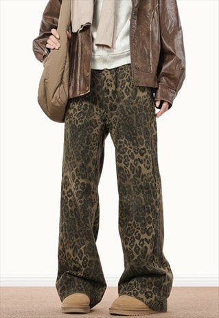 Men's Vintage leopard print jeans SS24 Vol.1