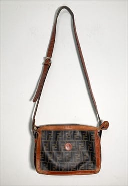 Vintage 80s fendi zucca pattern shoulder bag 