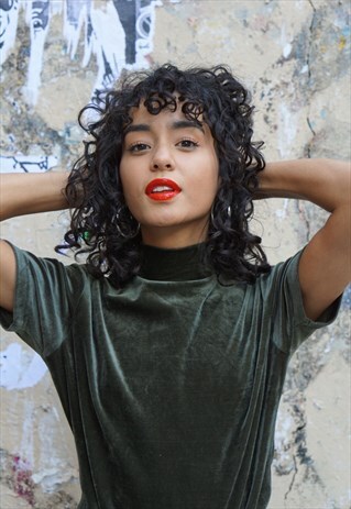 GREEN VELVET TOP
