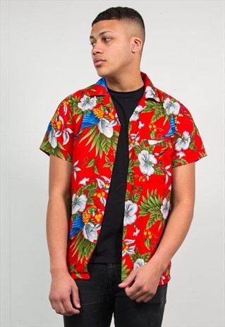 HAWAIIAN VINTAGE SHIRT FLORAL PRINT