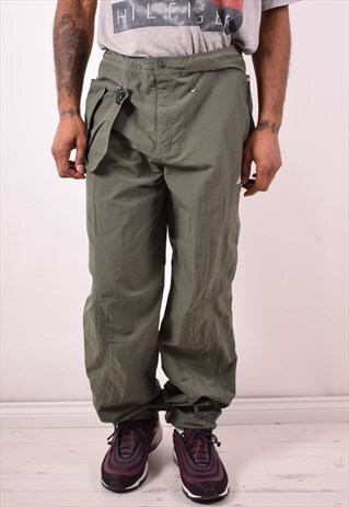 ADIDAS MENS VINTAGE TROUSERS W34 L32 KHAKI 90S