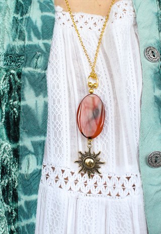 RECYCLED LONGLENGTH AGATE SUNDROP NECKLACE