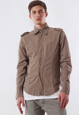 VINTAGE VERSACE BEIGE MILITARY LONG SLEEVE