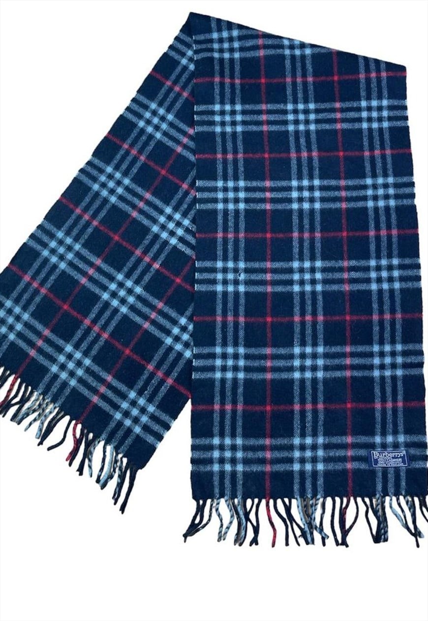 Burberry scarf blue clearance plaid