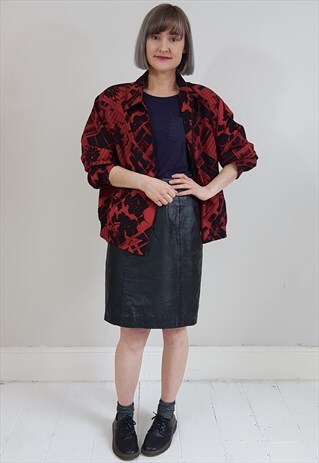 VINTAGE 80'S RED AND BLACK TRACKSUIT SHELL JACKET