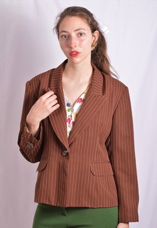 CHOCOLATE BLAZER WITH STRIPES