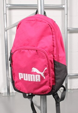 Vintage Puma Backpack in Pink Sports School Rucksack