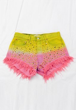 Levis shorts in festival style ombre reworked denim