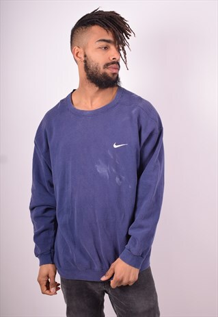 NIKE MENS VINTAGE SWEATSHIRT JUMPER XL BLUE 90'S