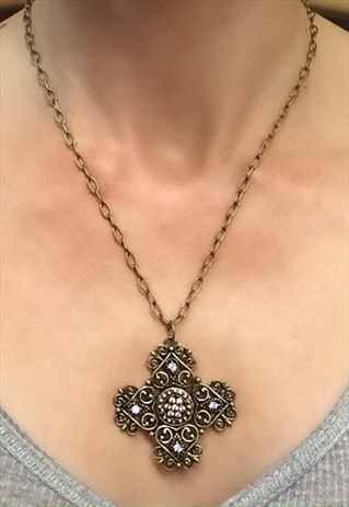 BRONZE CROSS NECKLACE