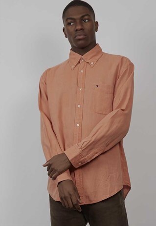 VINTAGE 90'S TOMMY HILFIGER CORAL SHIRT