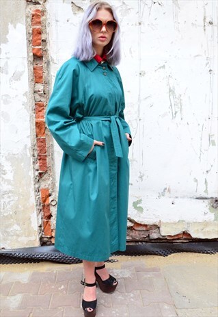 VINTAGE 80S GREEN COAT