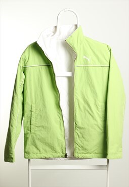 Vintage Puma Reversible Padded Jacket White Green