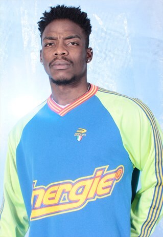VINTAGE ENERGIE BLUE AND GREEN PRINTED SWEATSHIRT