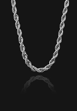 Twist Rope Chain Necklace Silver