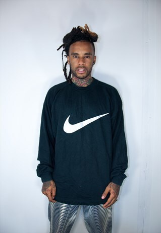 NIKE BLACK EMBROIDED SWEATSHIRT