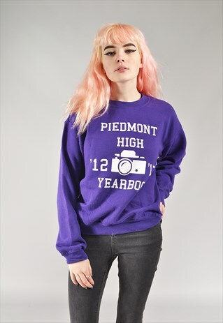 RETRO PURPLE HIGH SCHOOL SWEATER