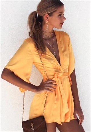PLUNGING V NECKLINE PLAYSUIT IN MANGO