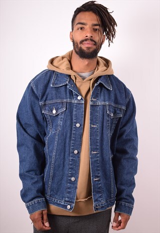 MENS VINTAGE DENIM JACKET XL BLUE 90S