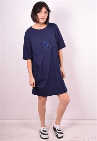 WOMENS VINTAGE DRESS XL BLUE 90'S