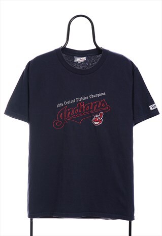 VINTAGE LEE MLB 90S CLEVELAND INDIANS NAVY TSHIRT WOMENS