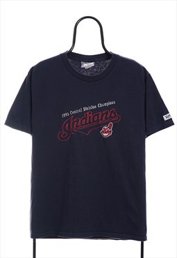 Vintage Lee MLB 90s Cleveland Indians Navy TShirt Womens