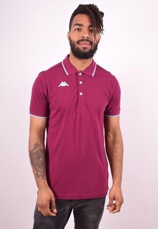KAPPA MENS VINTAGE POLO SHIRT MEDIUM MAROON 90S