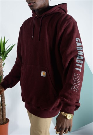 VINTAGE CARHARTT HOODIE IN MAROON