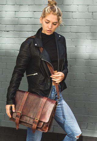 HAND STITCHED COCO COLLEGE SATCHEL