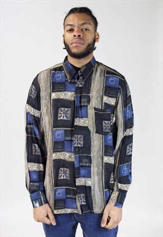 VINTAGE 90S ABSTRACT PATTERNED SHIRT