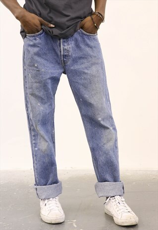 LEVI'S VINTAGE BLUE DENIM PAINT 501 JEANS