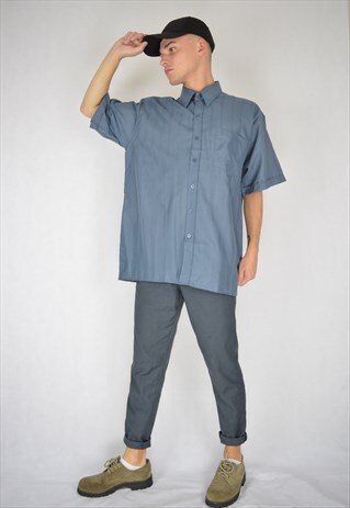 VINTAGE BLUE STRIPED CLASSIC SHIRT