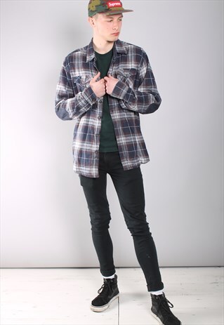 VINTAGE CHECK FLANNEL SHIRT