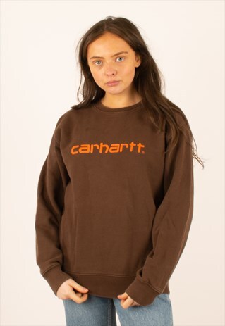 VINTAGE BROWN CARHARTT CREWNECK SWEATSHIRT MEDIUM
