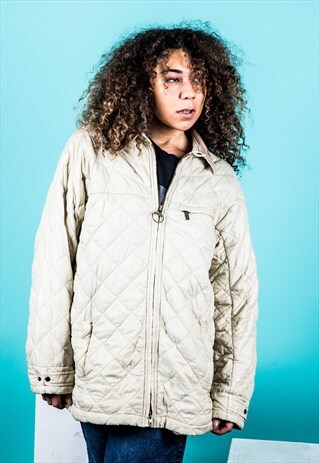 VINTAGE BARBOUR QUILTED COAT IN CREAM