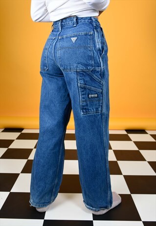 GUESS HIGH WAISTED JEANS WITH TACTICAL POCKETS