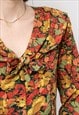 VINTAGE 80'S FLORAL BLOUSE WITH SAILOR COLLAR IN MULTI