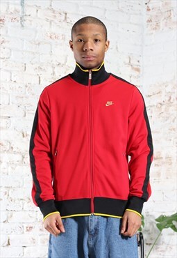 Vintage Nike Track Embroidered Logo Jacket Red