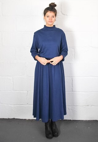 VINTAGE 90S COTTON ROLL NECK DRESS