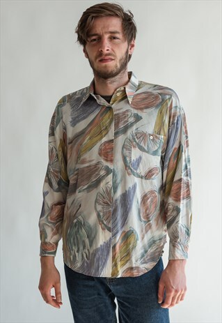 VINTAGE 80S FUNKY PATTERNED SHIRT